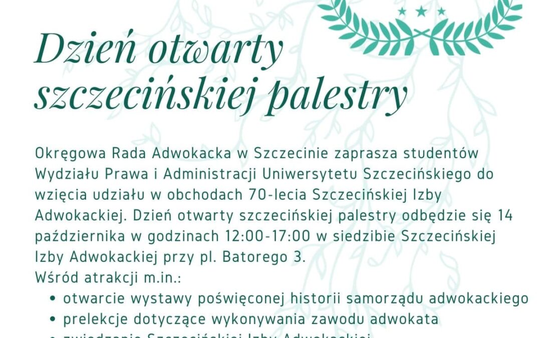 Dzień otwarty szczecińskiej palestry – trwa rejestracja na spotkania